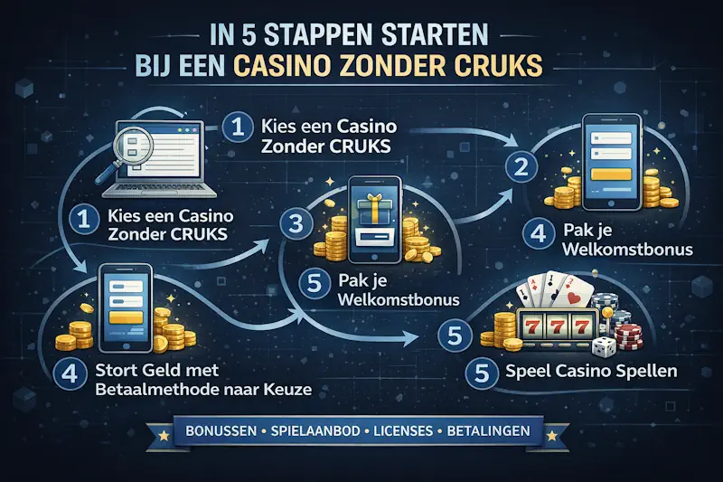 In 5 Stappen Starten bij een Casino Zonder CRUKS